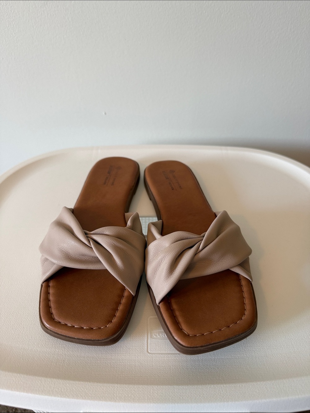 Call It Spring Knotted Slide Sandals in Beige